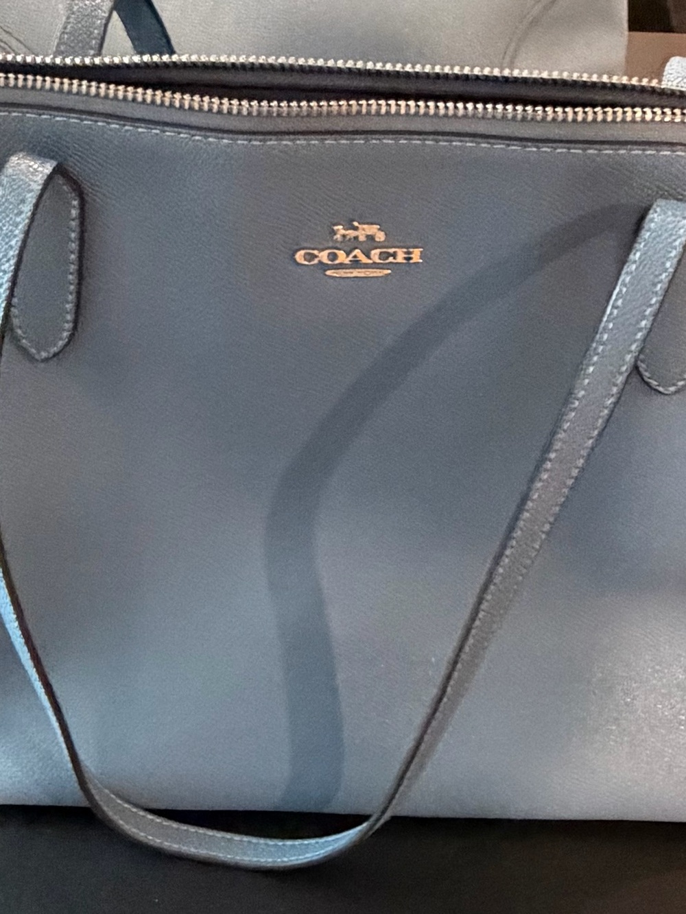 COACH Slate Blue Leather Tote